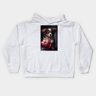 Valentine Puppy 1 Kids Hoodie